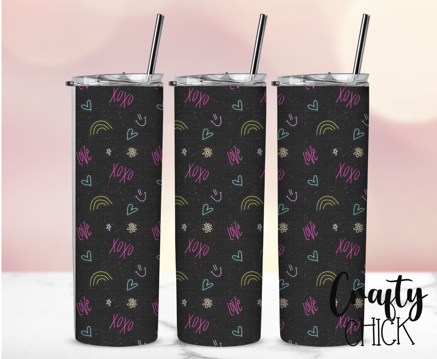 XOXO and Rainbows Tumbler