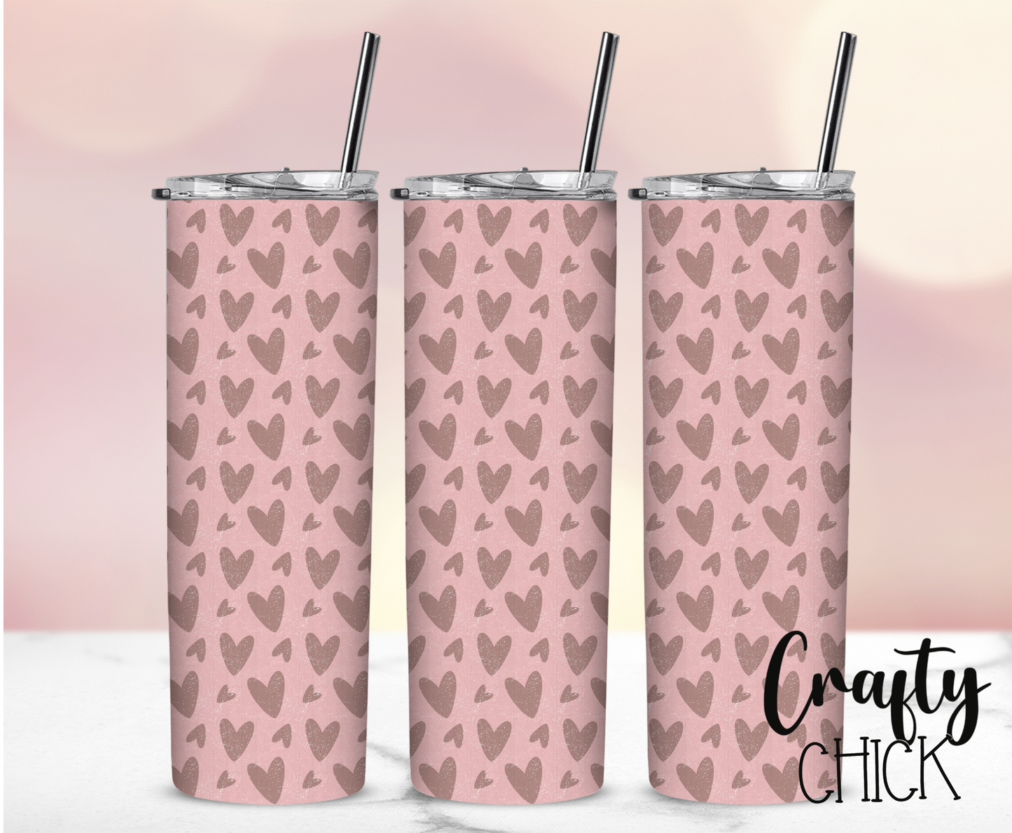 Pink Hearts Tumbler